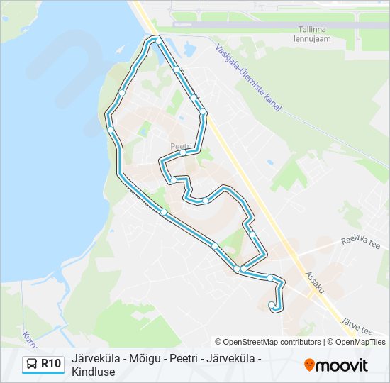 R10 bus Line Map