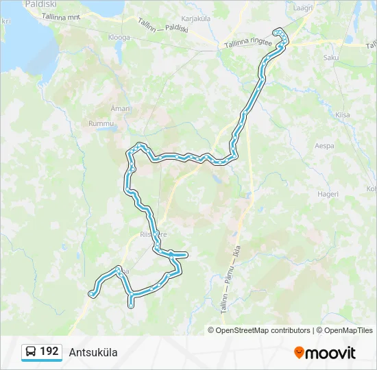 Автобус 192: карта маршрута