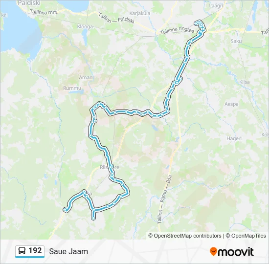 Автобус 192: карта маршрута