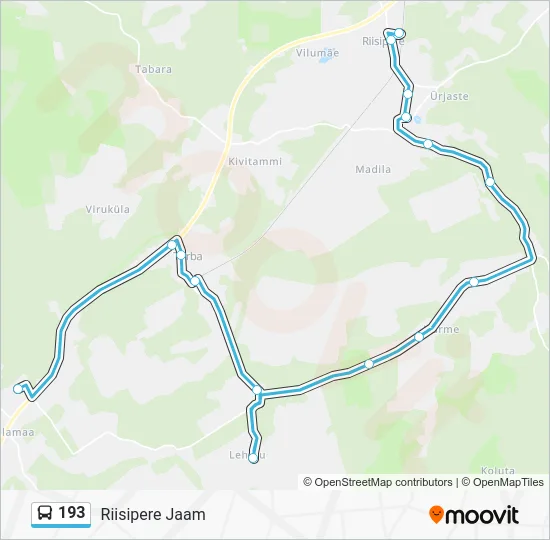 Автобус 193: карта маршрута
