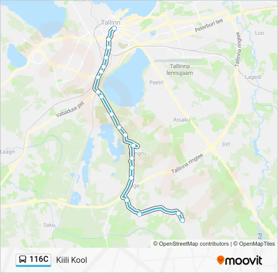 Автобус 116C: карта маршрута