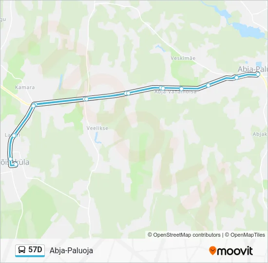 Автобус 57D: карта маршрута