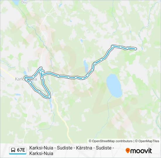 Автобус 67E: карта маршрута