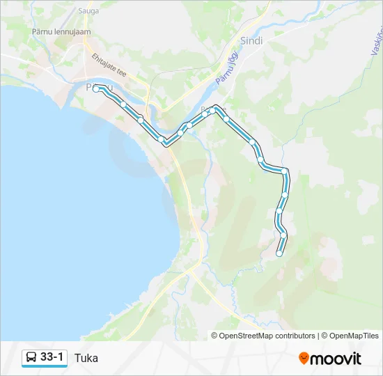 Автобус 33-1: карта маршрута