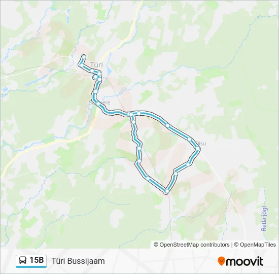 Автобус 15B: карта маршрута