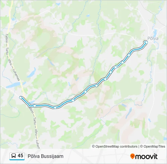 Автобус 45: карта маршрута
