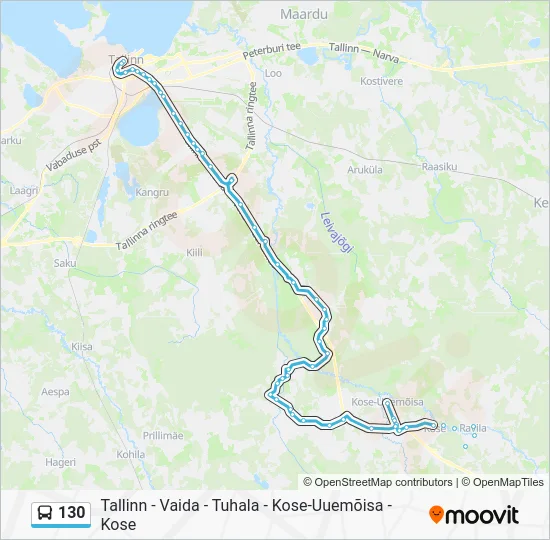 Автобус 130: карта маршрута