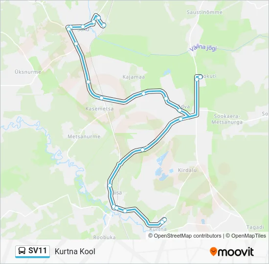 Автобус SV11: карта маршрута