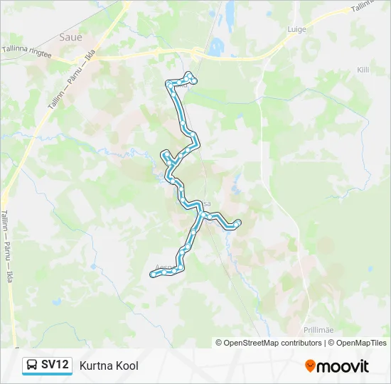 Автобус SV12: карта маршрута