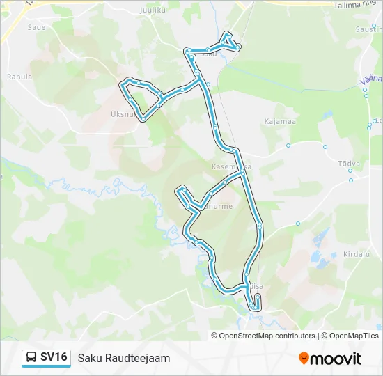 Автобус SV16: карта маршрута