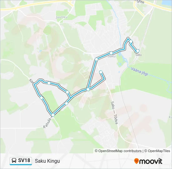 Автобус SV18: карта маршрута
