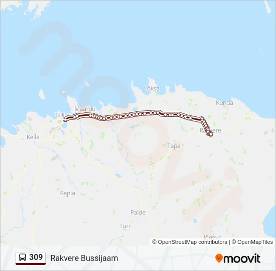 309 Bus Line Map