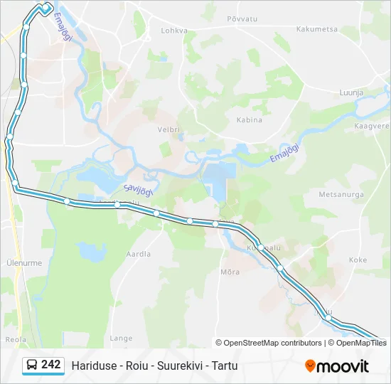 Автобус 242: карта маршрута