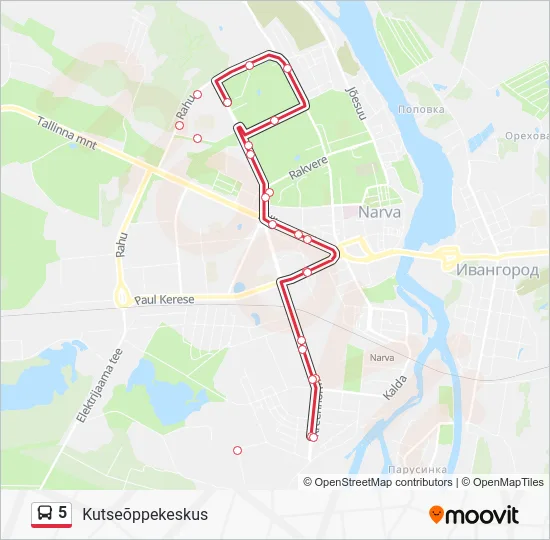 Автобус 5: карта маршрута