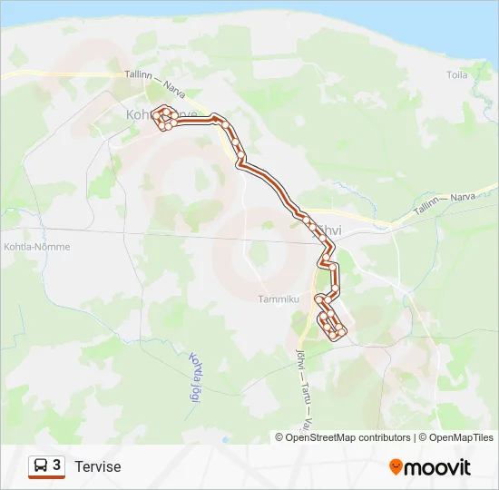 Автобус 3: карта маршрута