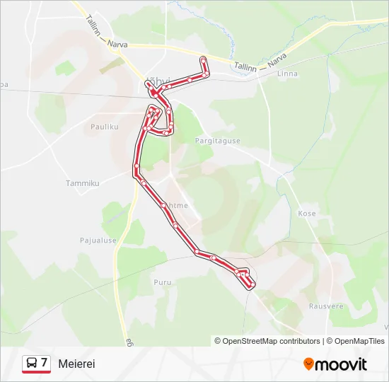 Автобус 7: карта маршрута