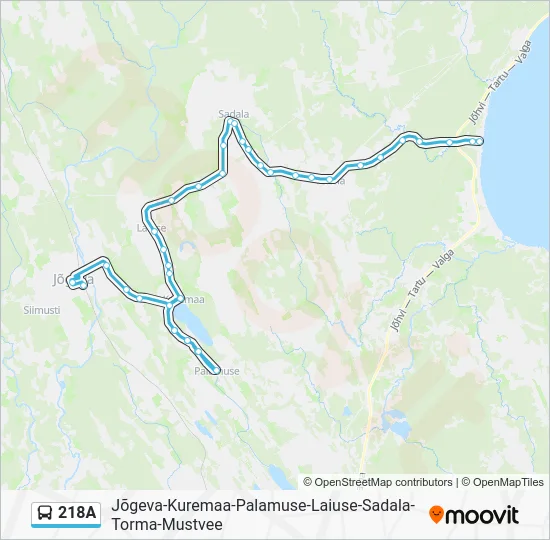 Автобус 218A: карта маршрута