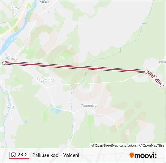 Автобус 23-2: карта маршрута