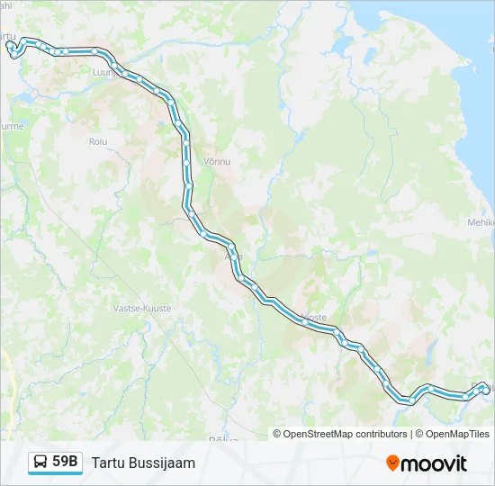 Автобус 59B: карта маршрута