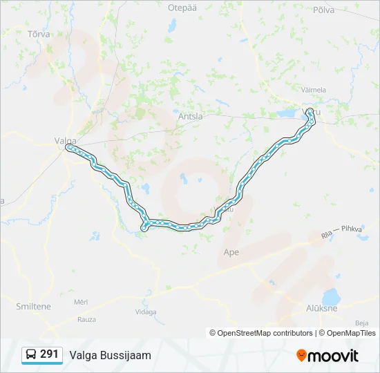 Автобус 291: карта маршрута