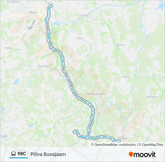 98C Bus Line Map