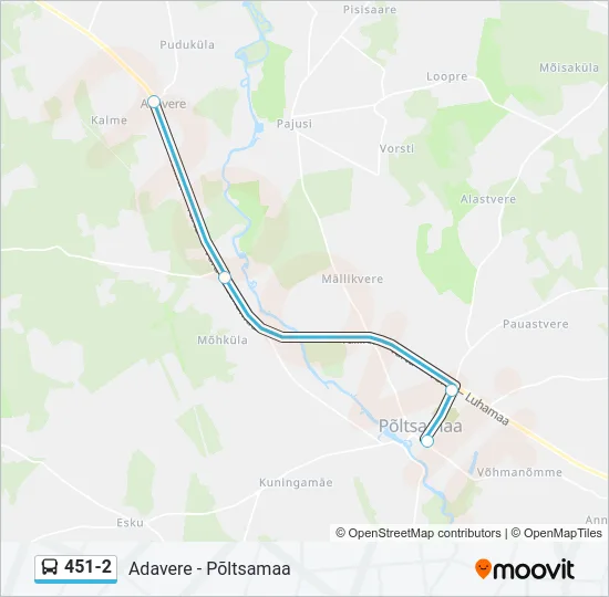 451-2 Bus Line Map