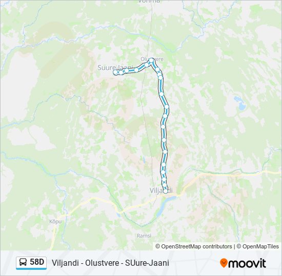 58D bus Line Map