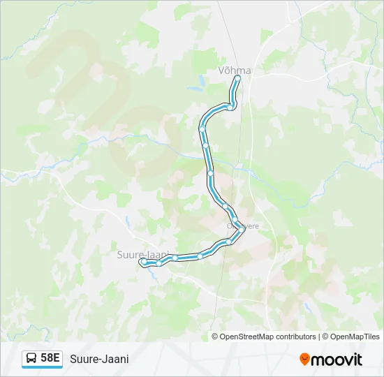 58E Bus Line Map