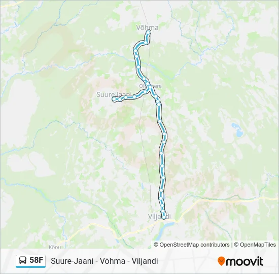 Автобус 58F: карта маршрута