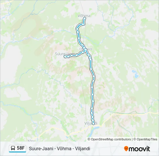 58F Bus Line Map