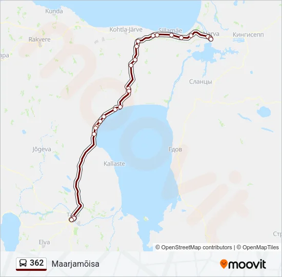 Автобус 362: карта маршрута