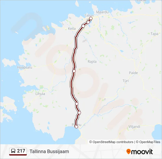 Автобус 217: карта маршрута