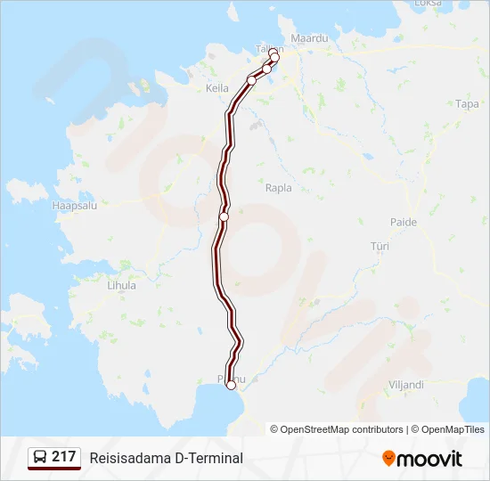Автобус 217: карта маршрута