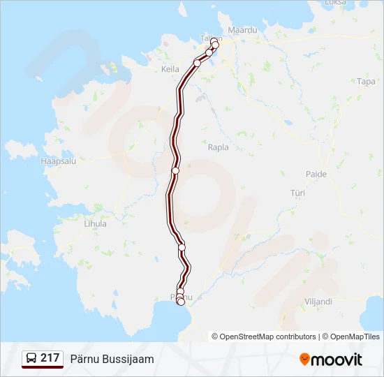 217 Bus Line Map