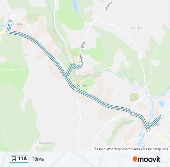 11A bus Line Map