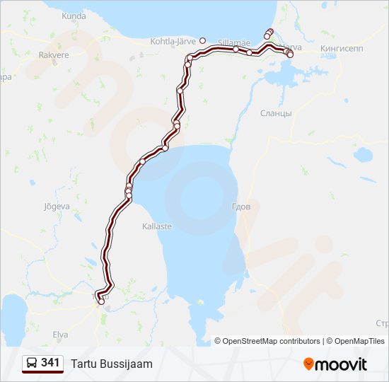 341 bus Line Map