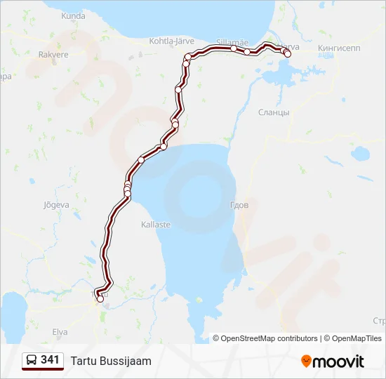 Автобус 341: карта маршрута