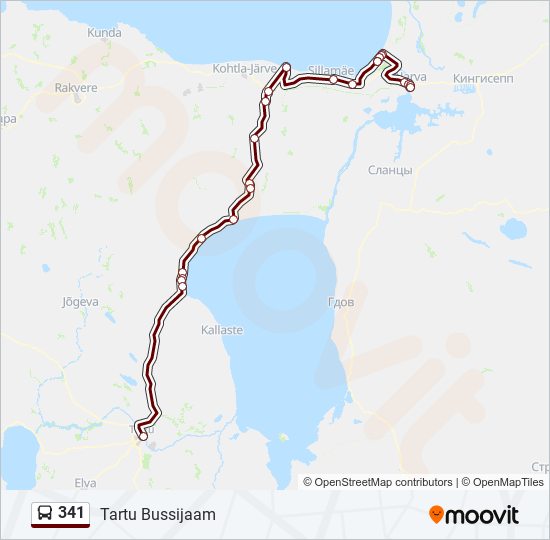 341 bus Line Map