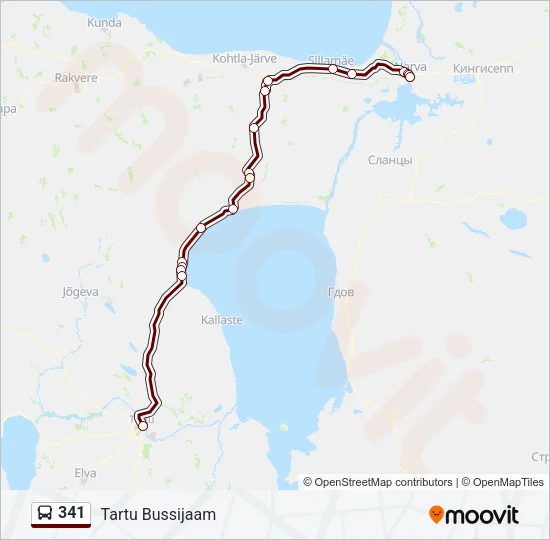 341 Bus Line Map