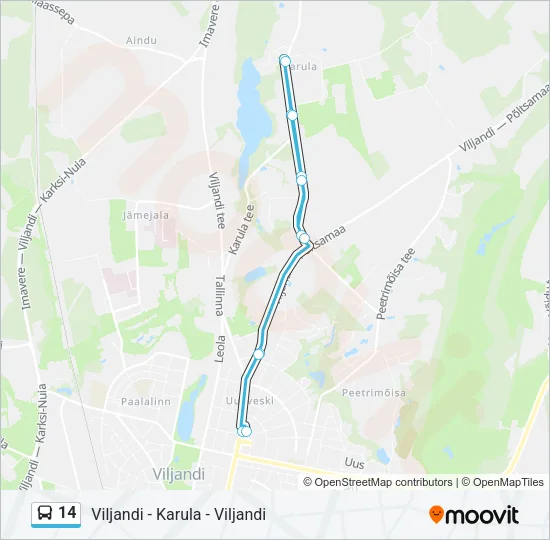 14 Bus Line Map