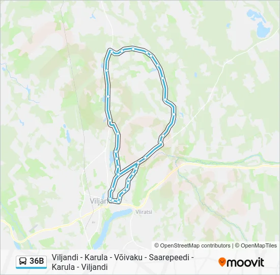 Автобус 36B: карта маршрута