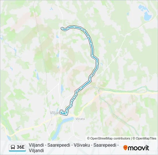 36E Bus Line Map