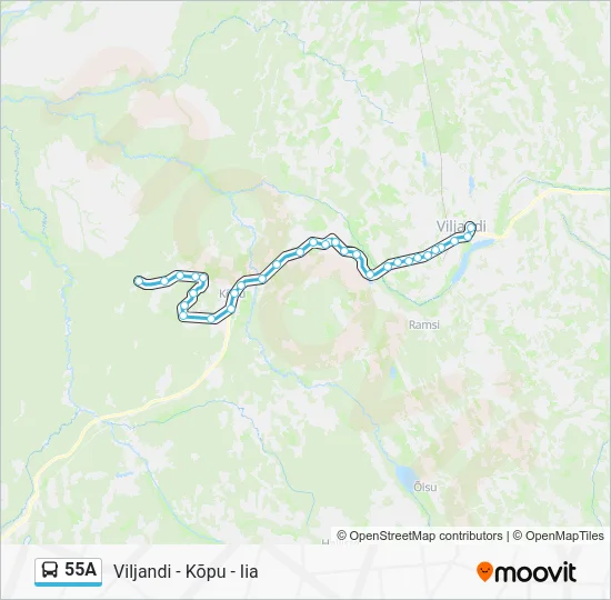 Автобус 55A: карта маршрута