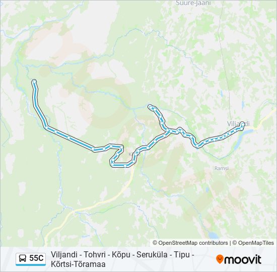 55C bus Line Map