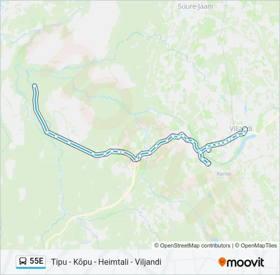 55E Bus Line Map