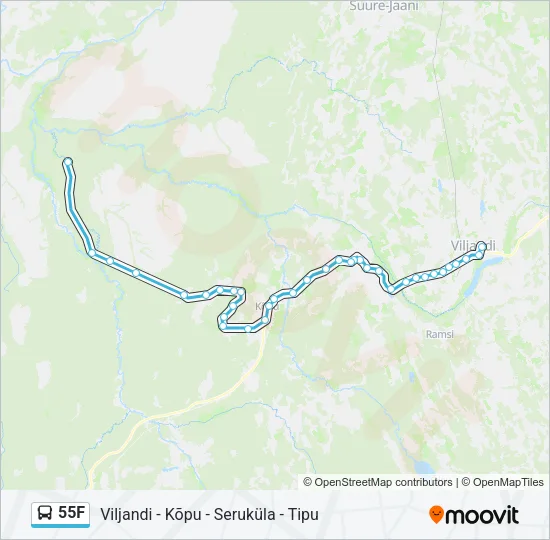 Автобус 55F: карта маршрута