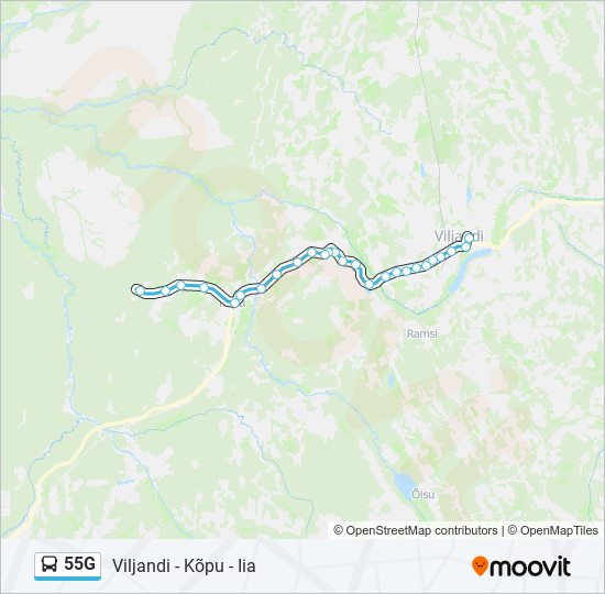 Автобус 55G: карта маршрута