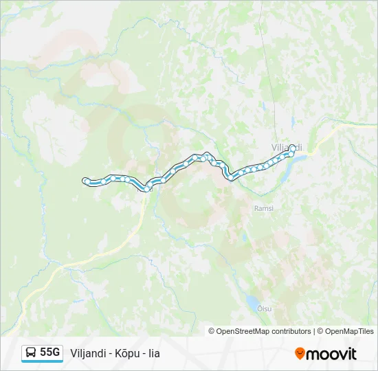 Автобус 55G: карта маршрута