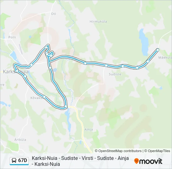 67D Bus Line Map