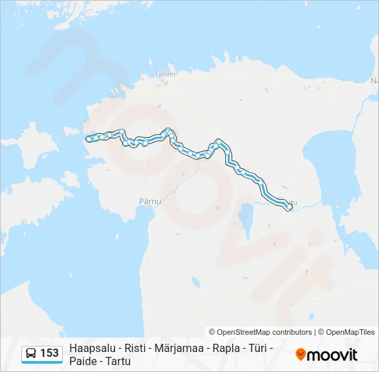Автобус 153: карта маршрута